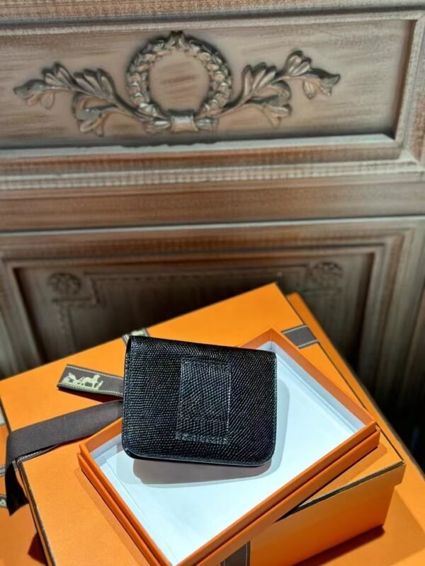 DDMode Hermes Wallet Lizard Leather Constance Slim CK89 Noir PHW