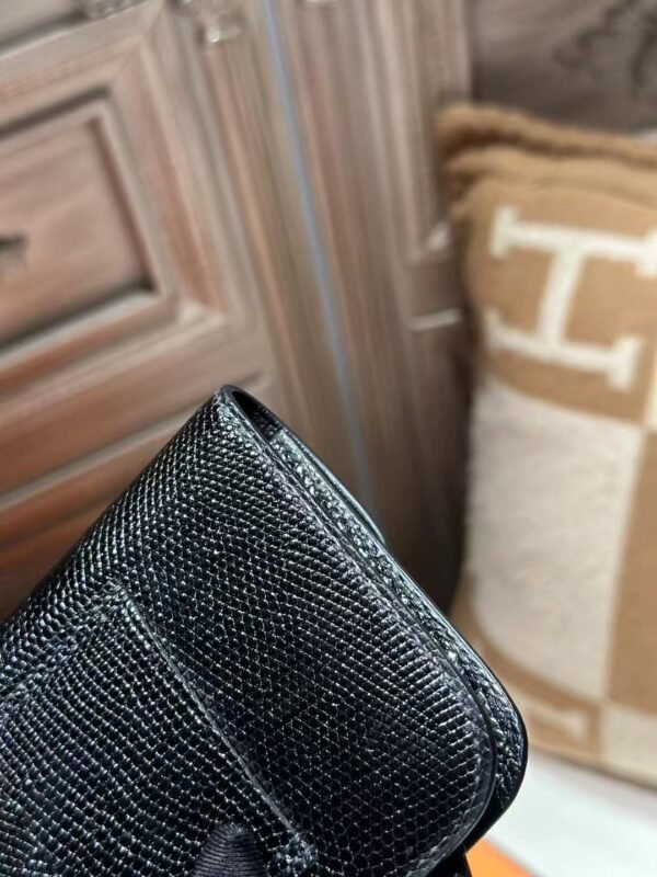 DDMode Hermes Wallet Lizard Leather Constance Slim CK89 Noir PHW