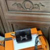 DDMode Hermes Wallet Lizard Leather Constance Slim CK89 Noir PHW
