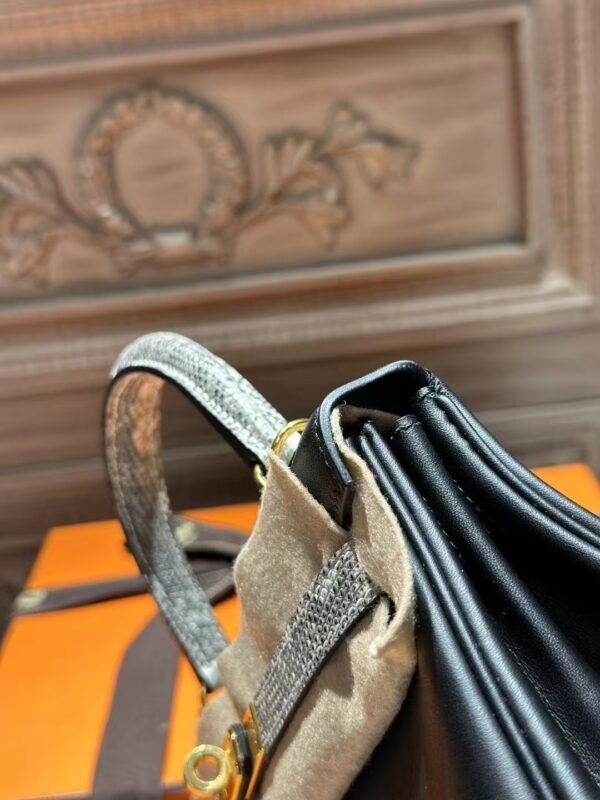 DDMode Kelly 25CM Swift 89 Black / 1B Ombre Lizard Leather PHW