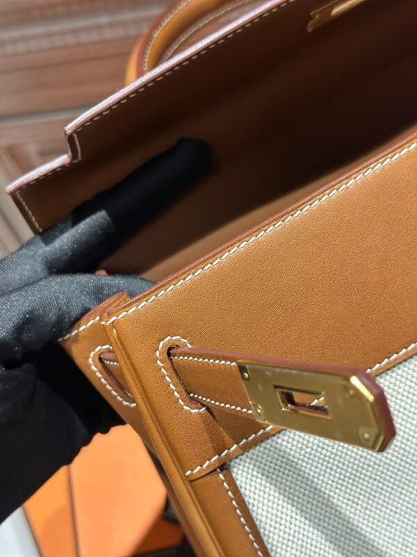 DDMode Kelly 28CM CK37 Gold Barenia Leather / Canvas GHW