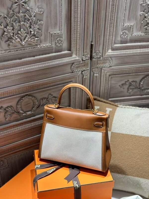 DDMode Kelly 28CM CK37 Gold Barenia Leather / Canvas GHW