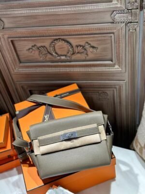 DDMode Kelly Messenger 25CM Women’s Bag Evercolor Leather CK18 Etoupe PHW