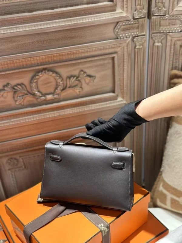 DDMode Kelly Pochette 22CM Swift Leather CK41 Havana / R1 Terre Battue PHW