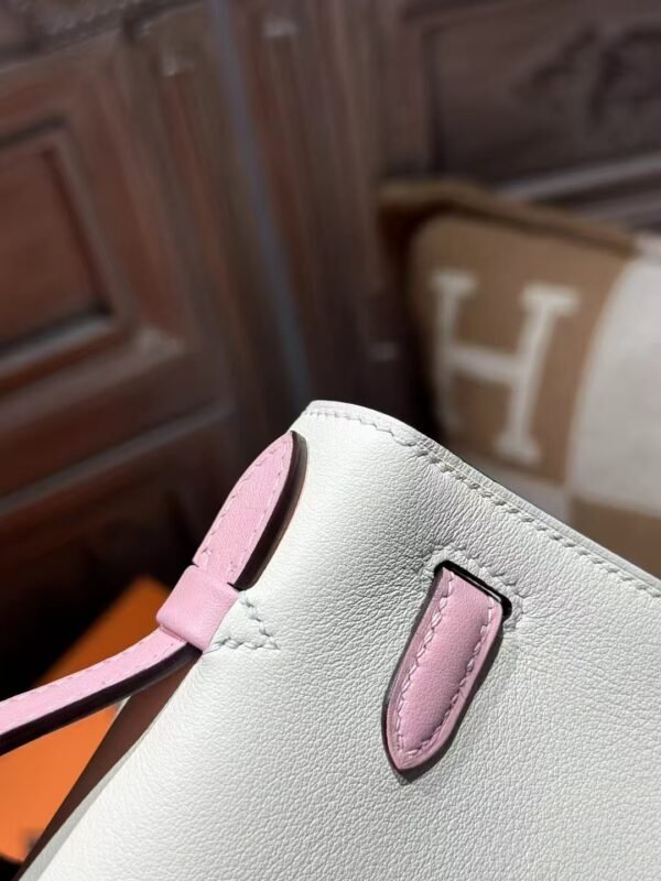 DDMode Kelly Pochette 22CM Swift Leather I2 Nata / 3Q Rose Sakura Rose GHW