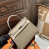 DDMode Kelly Touch 25CM CK18 Etoupe Madame Leather / CK81 Gris Tourterelle Shiny Crocodile PHW