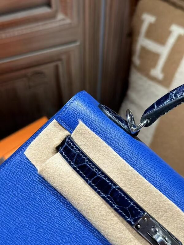 DDMode Kelly Touch 25CM S4 Deep Blue Madame Leather / Shiny Crocodile PHW
