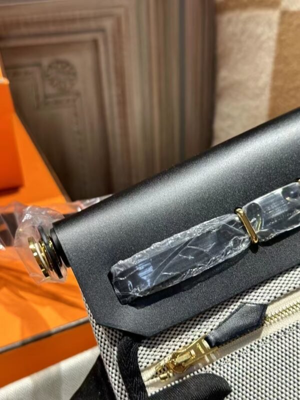 DDMode Mini Herbag 20CM Balck Leather / White Canvas GHW