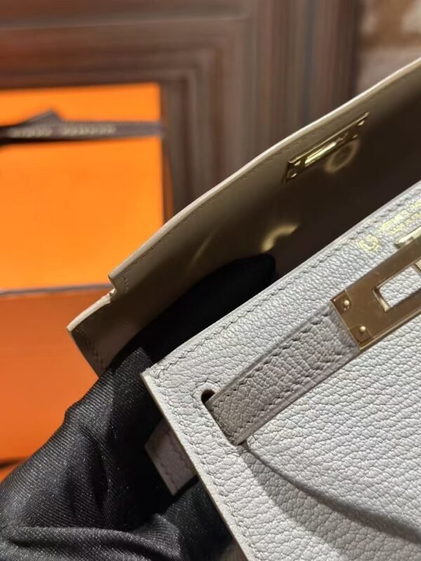 DDMode Mini Kelly 19CM Chevre Leather 80 Gris Pearl / 81 Gris Tourterelle Light GHW