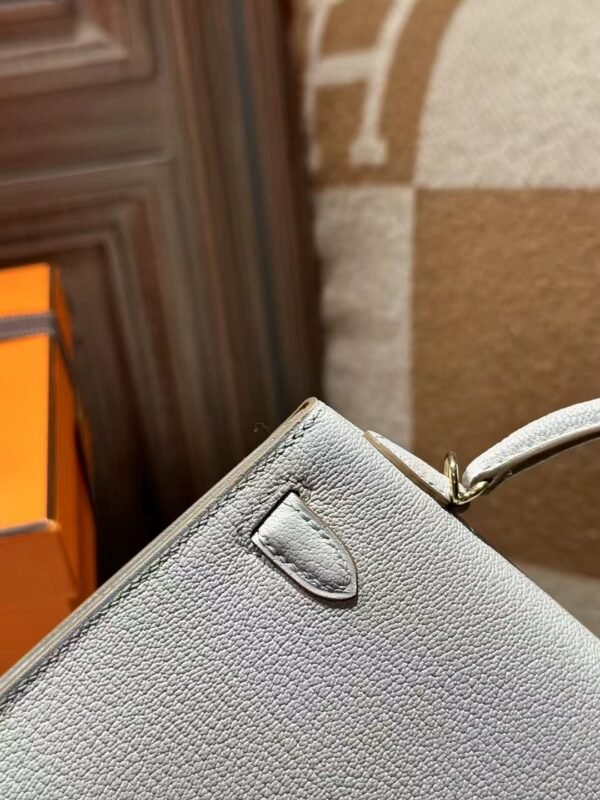DDMode Mini Kelly 19CM Chevre Leather 80 Gris Pearl / 81 Gris Tourterelle Light GHW