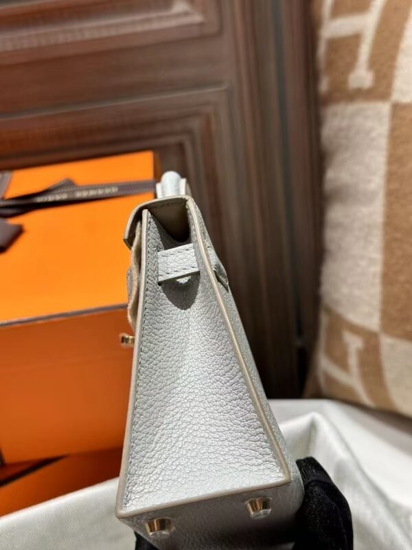 DDMode Mini Kelly 19CM Chevre Leather 80 Gris Pearl / 81 Gris Tourterelle Light GHW