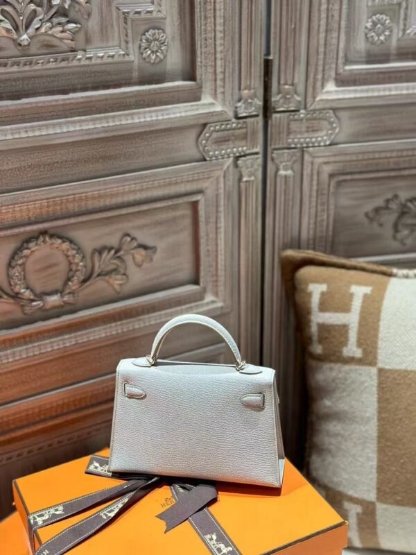 DDMode Mini Kelly 19CM Chevre Leather 80 Gris Pearl / 81 Gris Tourterelle Light GHW