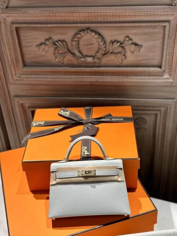 DDMode Mini Kelly 19CM Chevre Leather 80 Gris Pearl / 81 Gris Tourterelle Light GHW