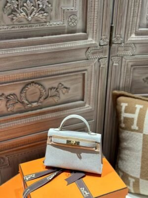 DDMode Mini Kelly 19CM Chevre Leather 80 Gris Pearl / 81 Gris Tourterelle Light GHW