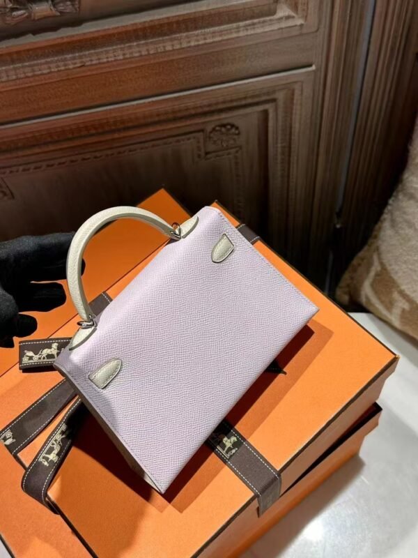 DDMode Mini Kelly 19CM Epsom Leather 09 Mauve Pale / CK10 Craie Horseshoe Stamp PHW