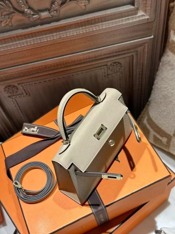 DDMode Mini Kelly 19CM Epsom Leather S2 Gris Trench Light GHW