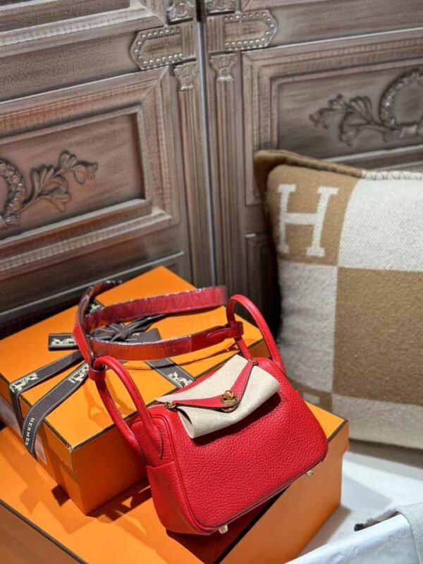 DDMode Mini Lindy 20CM TC Leather Q5 Rouge Casaque GHW