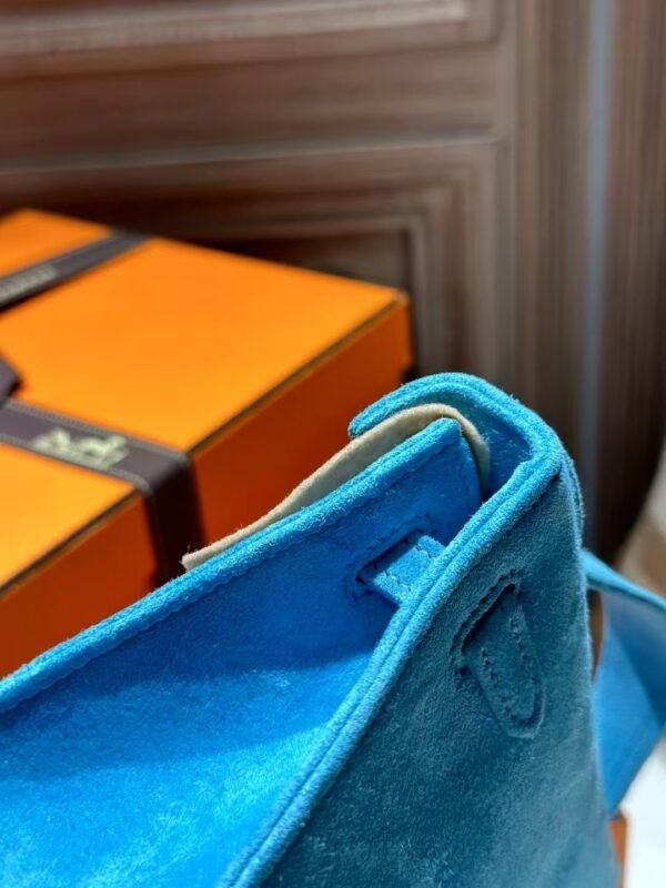 DDMode Suede Leather Kelly Pochette 22CM Clutch Bag 7B Turquoise GHW