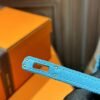 DDMode Suede Leather Kelly Pochette 22CM Clutch Bag 7B Turquoise GHW