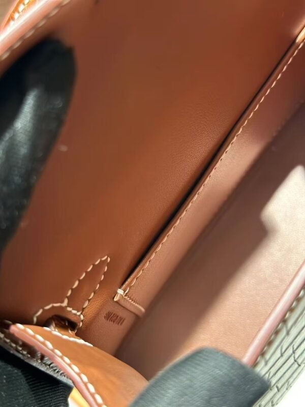 DDMode Hermes Mini Kelly 19CM Clutch Bag CK37 Gold Matte Barenia Crocodile PHW