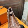 DDMode Hermes Mini Kelly 19CM Clutch Bag CK37 Gold Matte Barenia Crocodile PHW