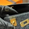 DDMode Hermes Ostrich Leather Mini Kelly 19CM CC89 Noir GHW