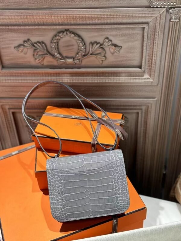 DDMode Constance 19CM Shiny Crocodile 0V Gris Ciment SHW