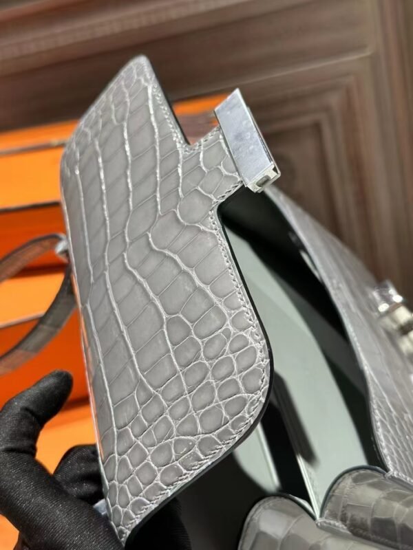 DDMode Constance 19CM Shiny Crocodile 0V Gris Ciment SHW