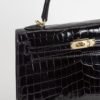 DDMode Full Handmade kelly sellier 25cm Shiny Niloticus Crocodile N5 Cassis GHW