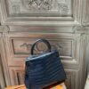 DDMode Kelly Bag 25CM Matte Crocodile Leather 78 Bleu Marine SHW