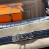 DDMode Kelly Bag 25CM Matte Crocodile Leather 78 Bleu Marine SHW