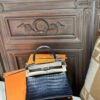 DDMode Kelly Bag 25CM Matte Crocodile Leather 78 Bleu Marine SHW
