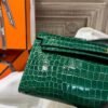 DDMode Kelly Cut 31CM 6Q Vert Emeraude Shiny Porosus Clutch Bag GHW