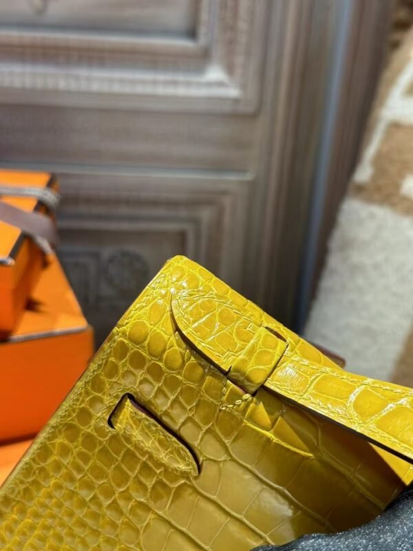 DDMode Kelly Pochette 22CM 9D Amber Women’s Evening Bag Shiny Crocodile SHW