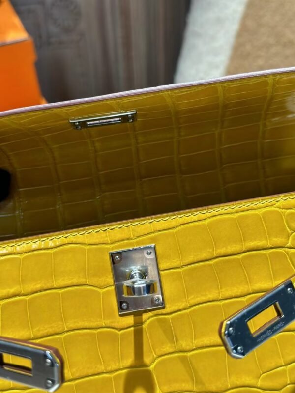 DDMode Kelly Pochette 22CM 9D Amber Women’s Evening Bag Shiny Crocodile SHW
