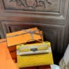 DDMode Kelly Pochette 22CM 9D Amber Women’s Evening Bag Shiny Crocodile SHW