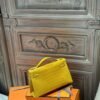 DDMode Kelly Pochette 22CM 9D Amber Women’s Evening Bag Shiny Crocodile SHW
