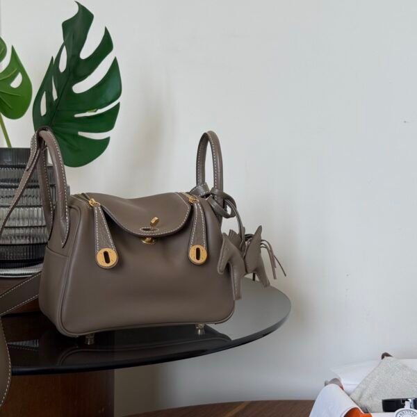 DDMode Lindy Mini CK18 Etoupe Swift Leather Crocodile Skin GHW
