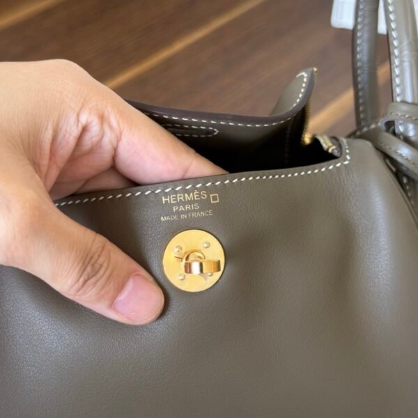 DDMode Lindy Mini CK18 Etoupe Swift Leather Crocodile Skin GHW