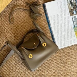 DDMode Lindy Mini CK18 Etoupe Swift Leather Crocodile Skin GHW