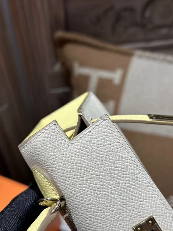 DDMode Mini Kelly 19CM Epsom 10 Craie /1Z Jaune Poussin Light GHW