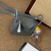 DDMode Mini Lindy Touch 20CM 0L Gris Meyer Swift Leather Crocodile Leather SHW