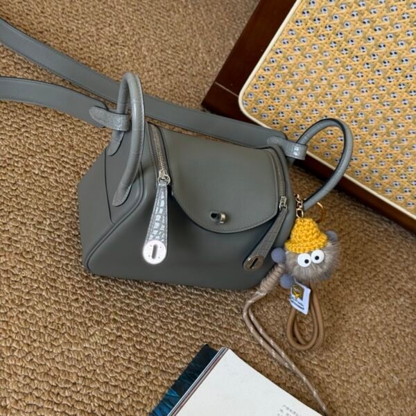 DDMode Mini Lindy Touch 20CM 0L Gris Meyer Swift Leather Crocodile Leather SHW