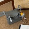 DDMode Mini Lindy Touch 20CM 0L Gris Meyer Swift Leather Crocodile Leather SHW