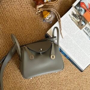 DDMode Mini Lindy Touch 20CM 0L Gris Meyer Swift Leather Crocodile Leather SHW