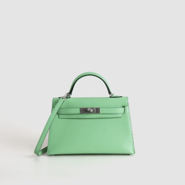 DDMode 0Z Vert Comics Chevre Leather Mini Kelly 19CM PHW