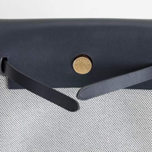 DDMode Herbag Mini 20CM Balck Calf Leather : White Canvas GHW 02 DDMode Herbag Mini 20CM Balck Calf Leather / White Canvas GHW
