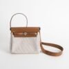 DDMode Herbag Mini 20CM CK37 Gold Calf Leather : White Canvas PHW 01 DDMode Herbag Mini 20CM CK37 Gold Calf Leather / White Canvas PHW