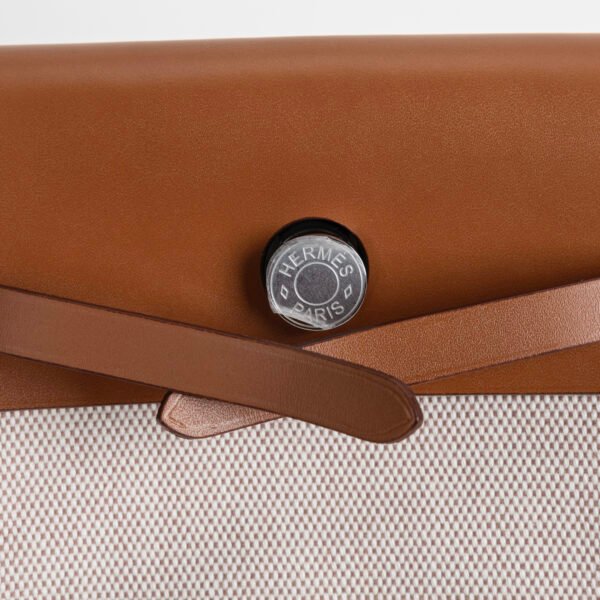 DDMode Herbag Mini 20CM CK37 Gold Calf Leather : White Canvas PHW 02 DDMode Herbag Mini 20CM CK37 Gold Calf Leather / White Canvas PHW