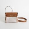 DDMode Herbag Mini 20CM CK37 Gold Calf Leather : White Canvas PHW 04 DDMode Herbag Mini 20CM CK37 Gold Calf Leather / White Canvas PHW